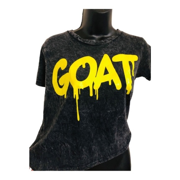Black & yellow vintage look GOAT graphic print t-shirt new‎ size small new - Picture 1 of 11